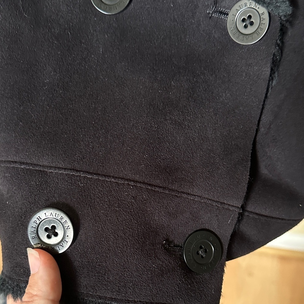 Ralph Lauren Black Label Women's Black Coat with Faux Fur sz small - Picture 7 of 9